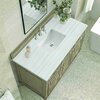 James Martin Vanities 48'' Single Vanity, Whitewashed Oak w/ 3 CM Arctic Fall Solid Surface Top 424-V48-WWO-3AF